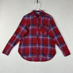 Orvis Long Sleeve Flannel Shirt Womens Large Red Plaid Casual Top Button Up Tee